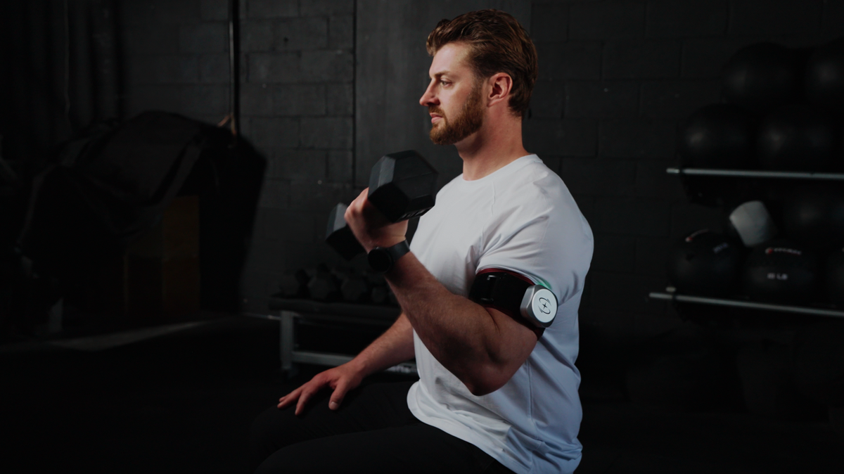 man using bfr cuff